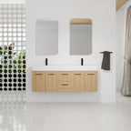 60" Floating Double Sink Bathroom Vanity with Drawers and Doors