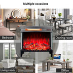 24 Inch Three Sided Glass Electric Fireplace with Feet