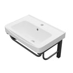 Wall-Mounted Rectangular Ceramic Bathroom Sink