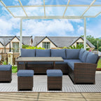 7 Piece Wicker Patio Dining Set