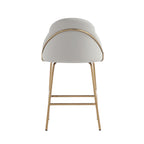 Gracie Metal Upholstered Counter Stool in Stone