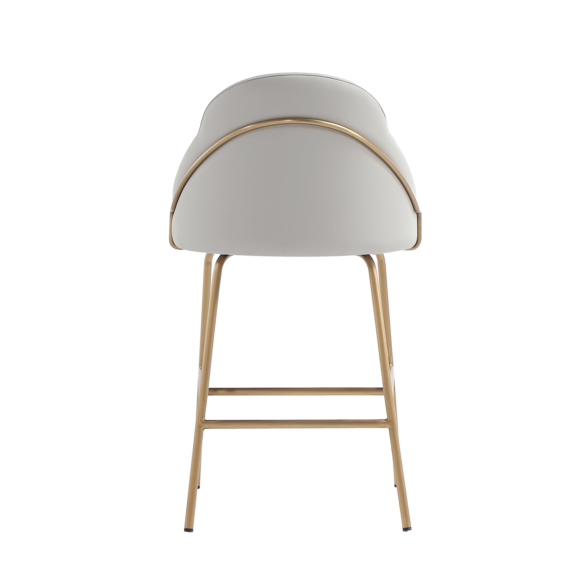 Gracie Metal Upholstered Counter Stool in Stone