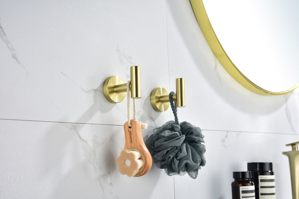 6-Pack Wall-Mounted Stainless Steel Bathroom Towel and Coat Hooks