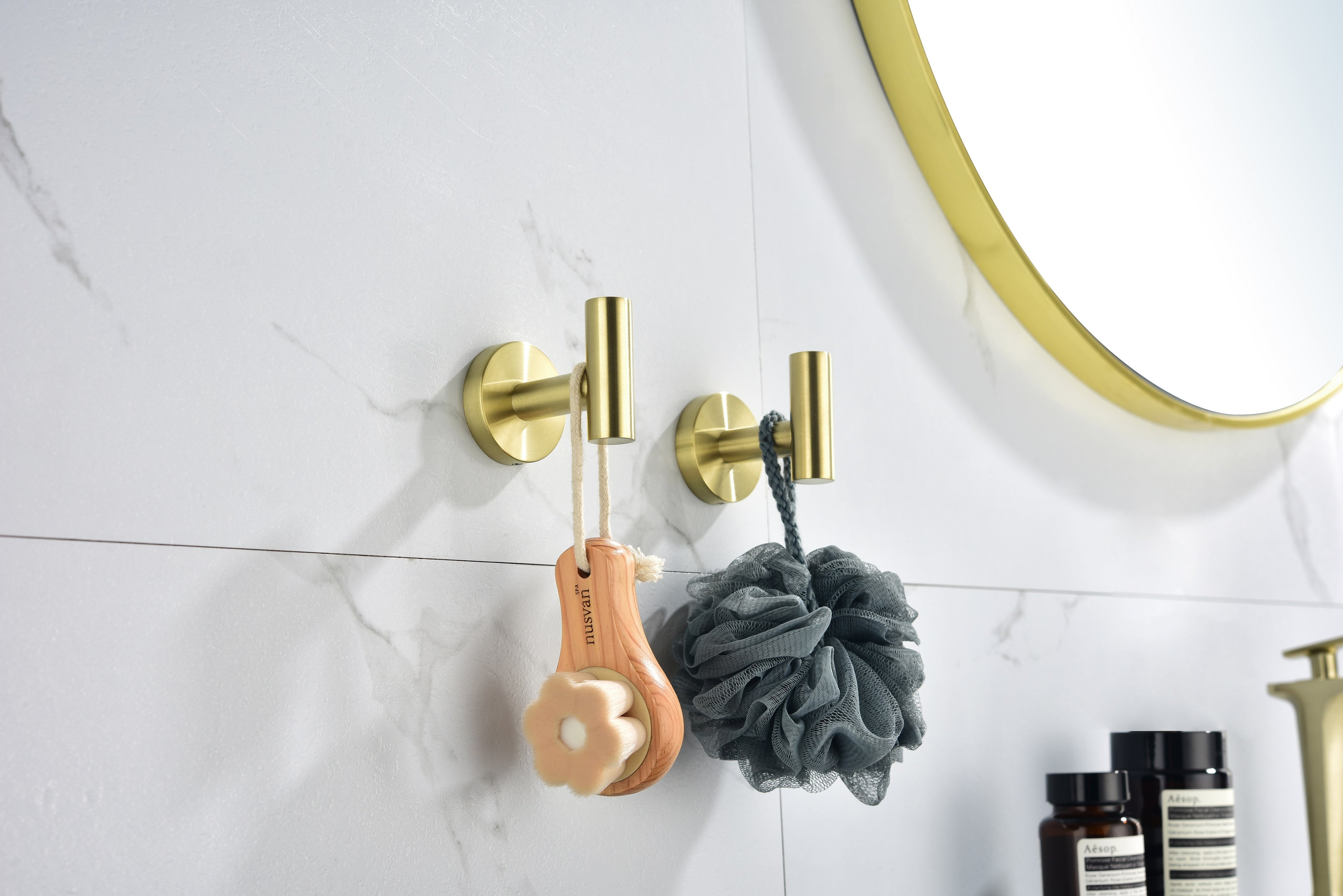 6-Pack Wall-Mounted Stainless Steel Bathroom Towel and Coat Hooks