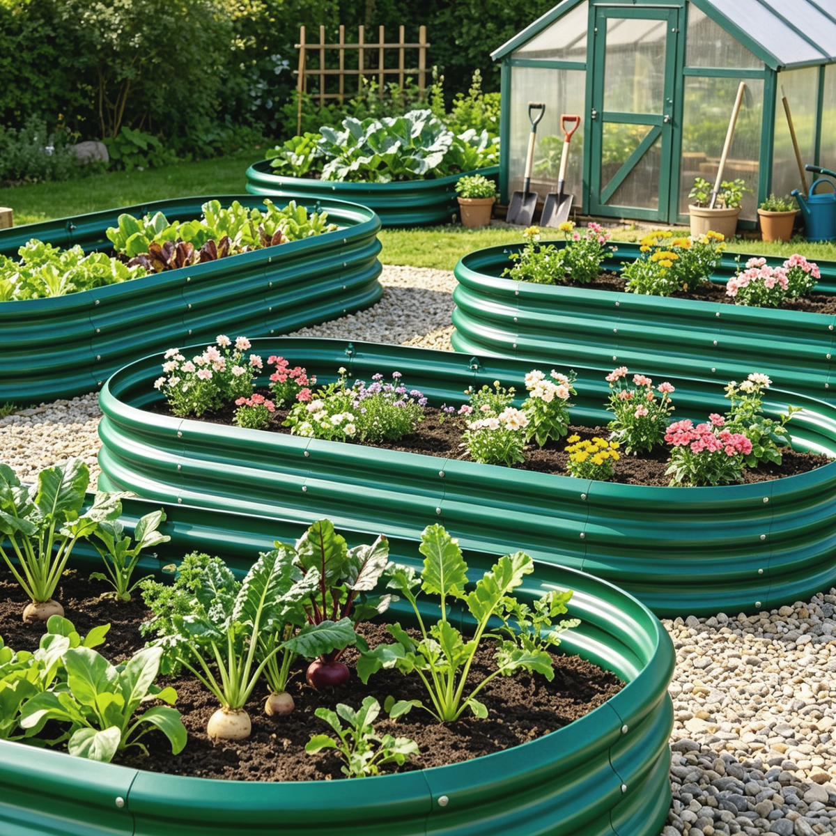 Galvanized Raised Garden Bed, 6x3x1 Ft, Heavy Duty Metal Planter, Green