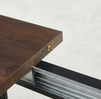 Walnut Color Square Extendable Dining Table