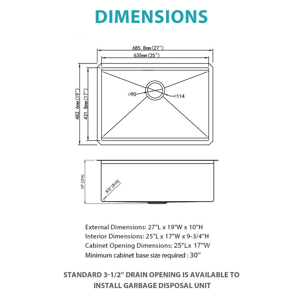Single Bowl Undermount Workstation Kitchen Sink