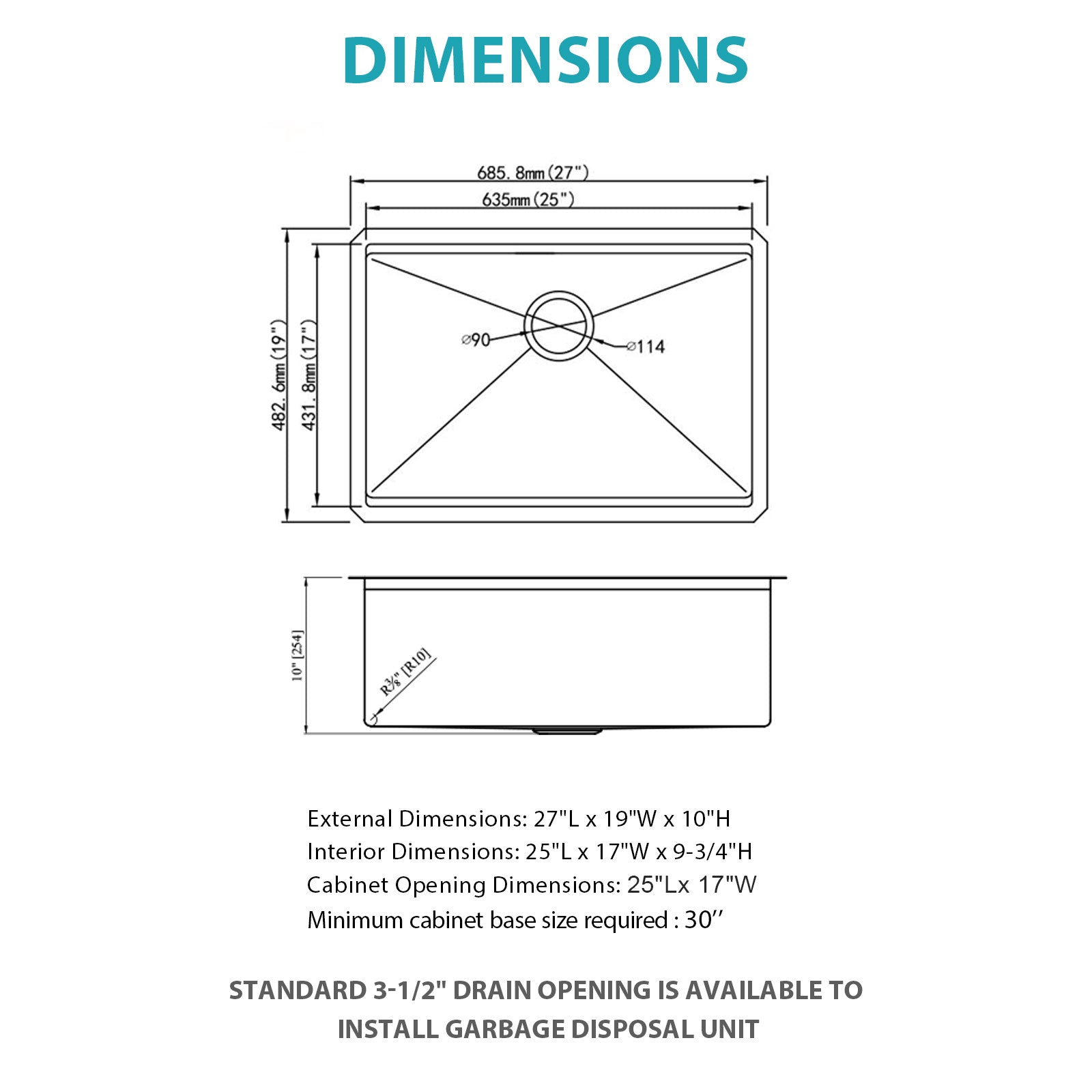 Single Bowl Undermount Workstation Kitchen Sink