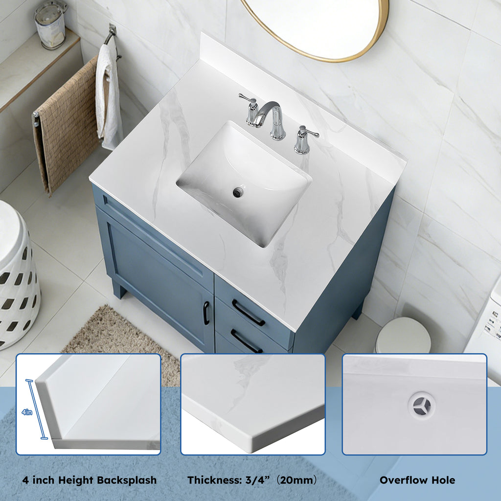 31-Inch Quartz Bathroom Vanity Top