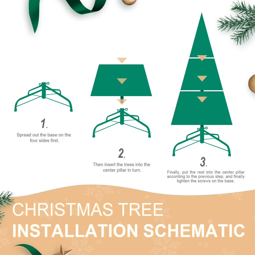 6FT Christmas Tree with 1032 Tips and 300 Warm Lights
