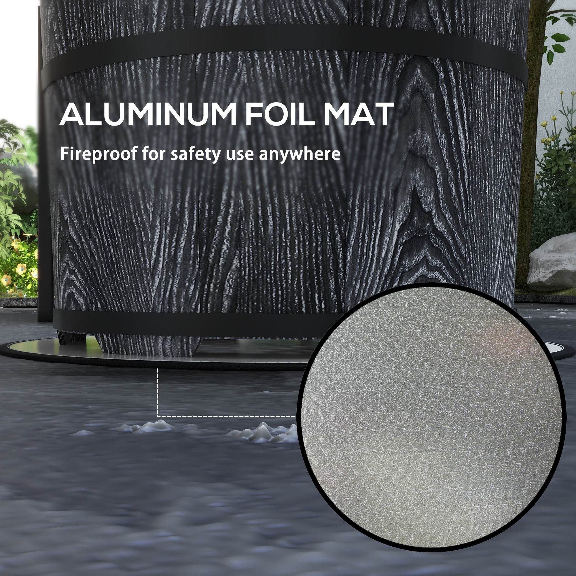 Smokeless Fire Pit with Fireproof Mat, 20' Barrel Style Portable Wood Burning Firepit