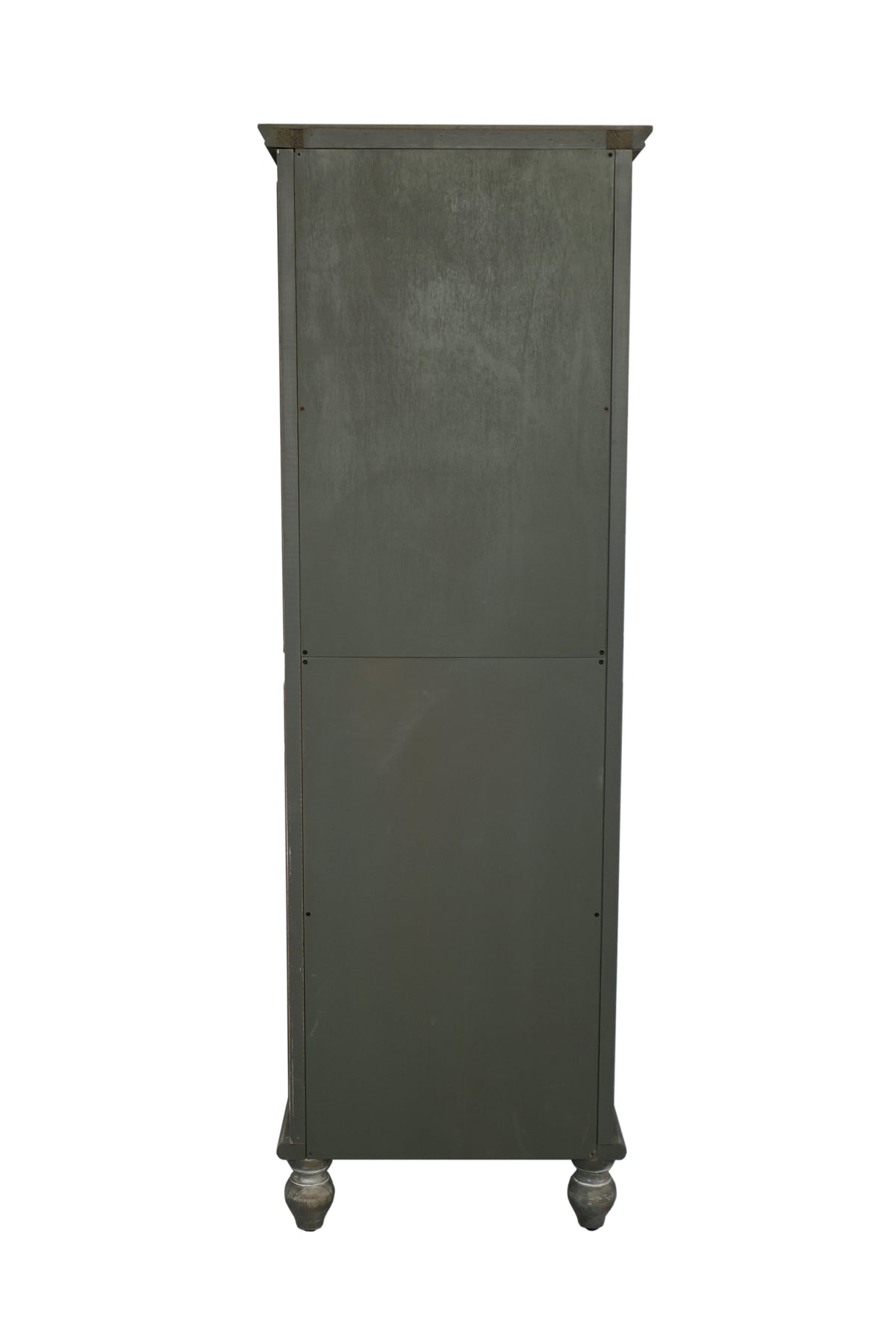 Farmhouse Tall Narrow Storage Cabinet, 59-Inch, Rustic Wood, Black and Gray