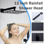 Black Shower System with Tub Spout