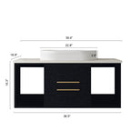 Modern 39.4-In Wall-Mounted Bathroom Vanity