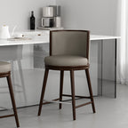 Evalyn Wood Upholstered Counter Stool