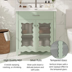 30 Inch Bathroom Vanity with Tempered Glass