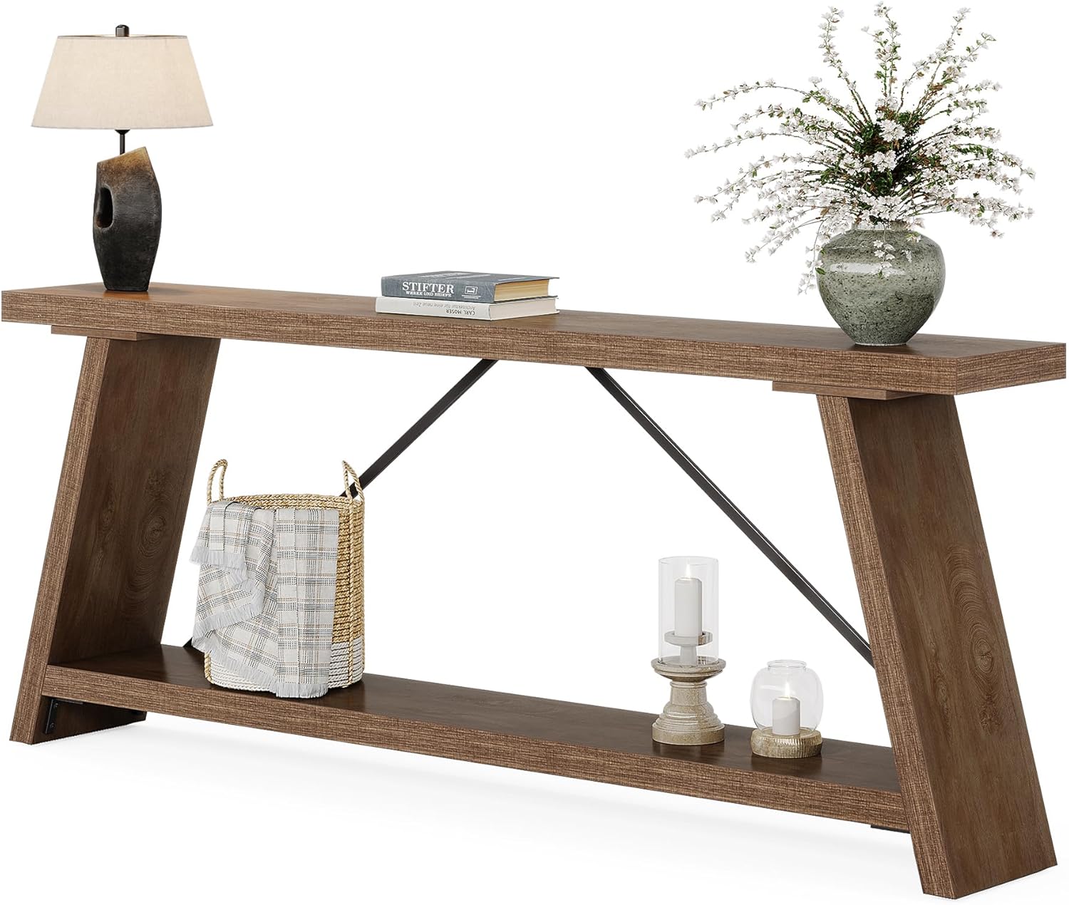 70.9” Extra Long Console Table Behind Couch