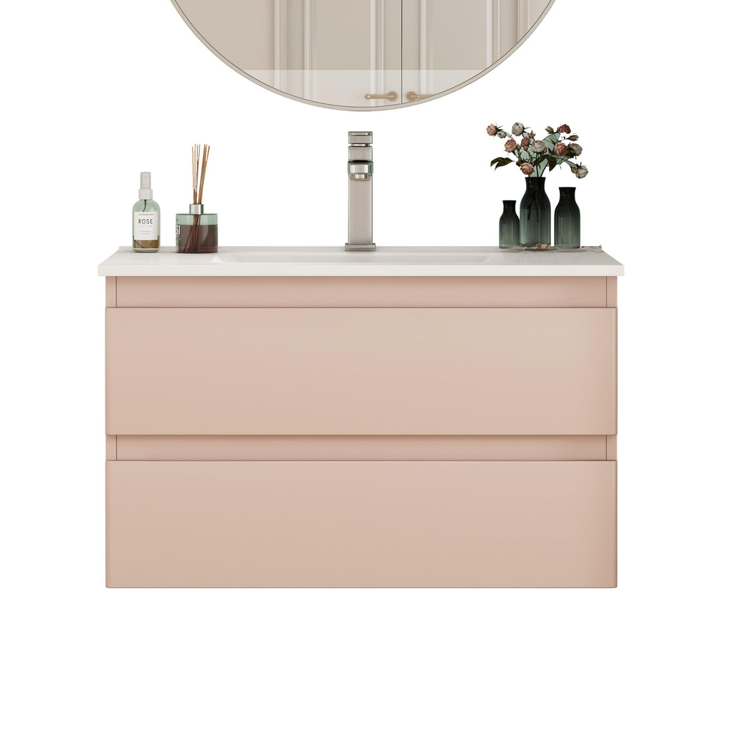 32-Inch Wall-Mounted Bathroom Vanity With Sink Combo