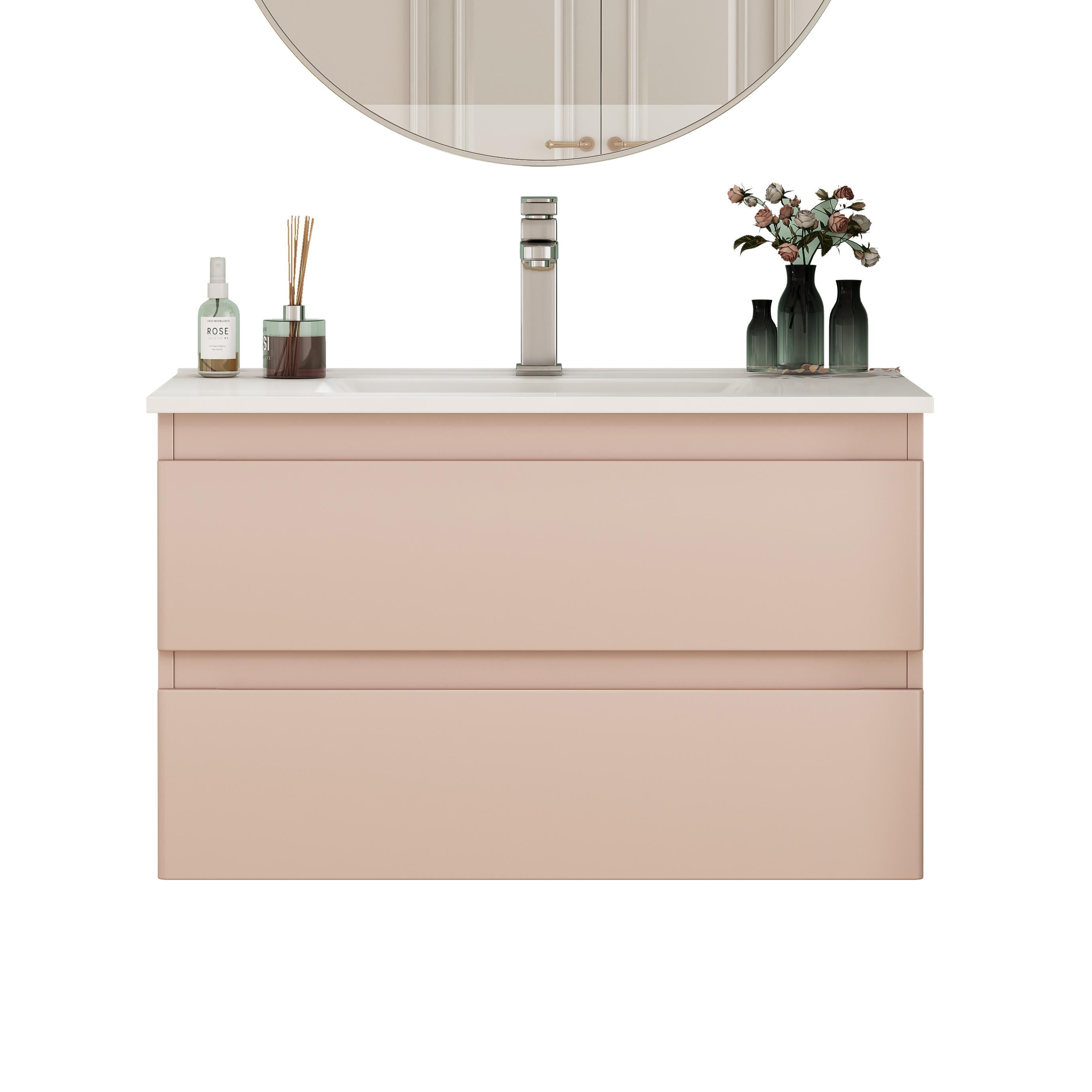 32-Inch Wall-Mounted Bathroom Vanity With Sink Combo