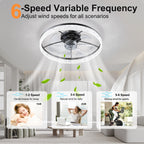 23.6" Ceiling Fans with Lights - Remote & APP Control