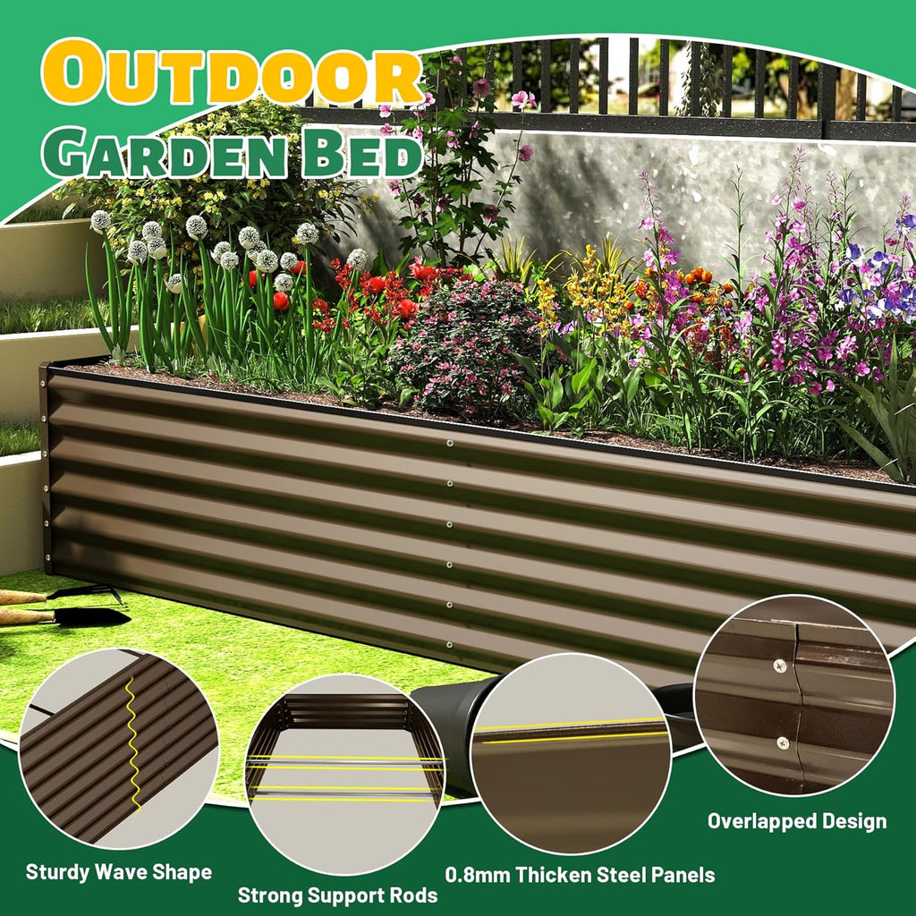 6x3x1.5ft Galvanized Raised Garden Bed