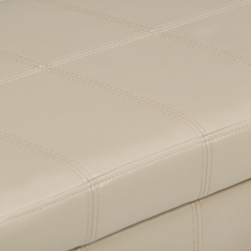 Amelia 33 Inch Wide Storage Ottoman Bench in Satin