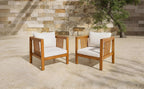 Set of 2 Outdoor Acacia Wood Club Chairs