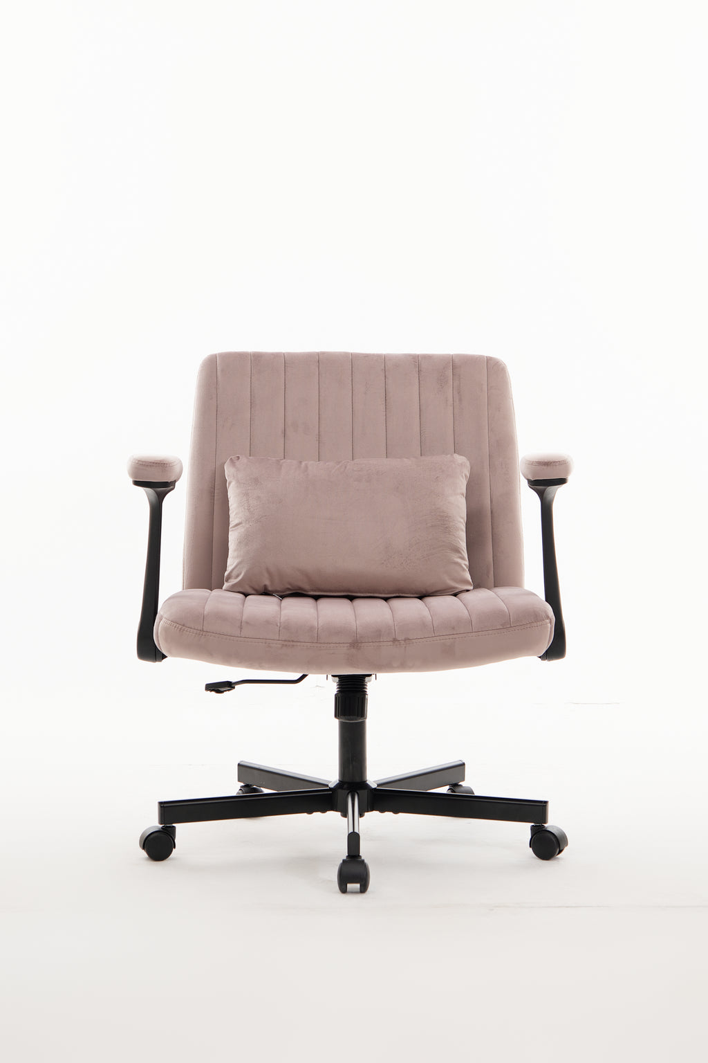 Pink Velvet Criss Cross Armrest Office Chair