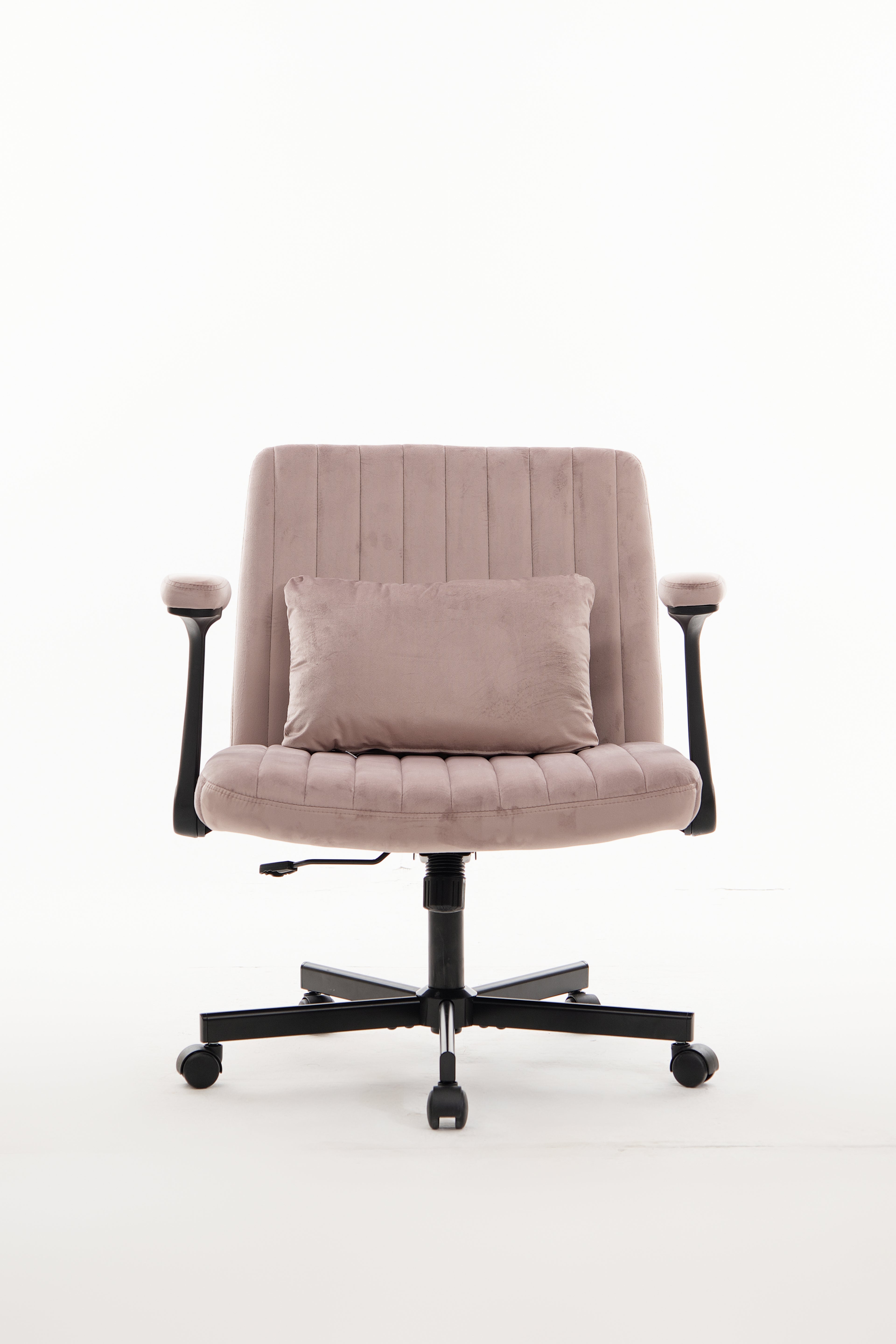 Pink Velvet Criss Cross Armrest Office Chair