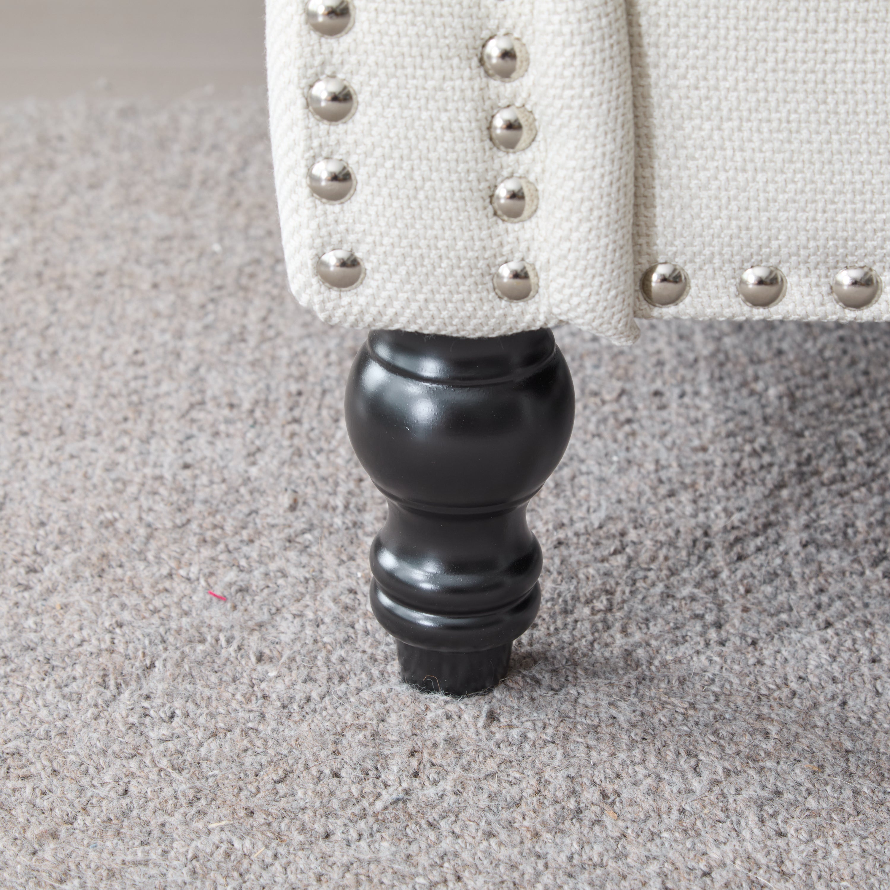 40.16 Inch Nailhead Trim Sofa - Beige