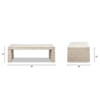 Veda 55" Reclaimed Wood Stacked Geometric Waterfall Coffee Table