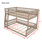 Full XL Over Queen Bunk Bed with Ladder and Guardrails