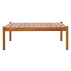 Outdoor Acacia Wood Coffee Table, Teak Finish
