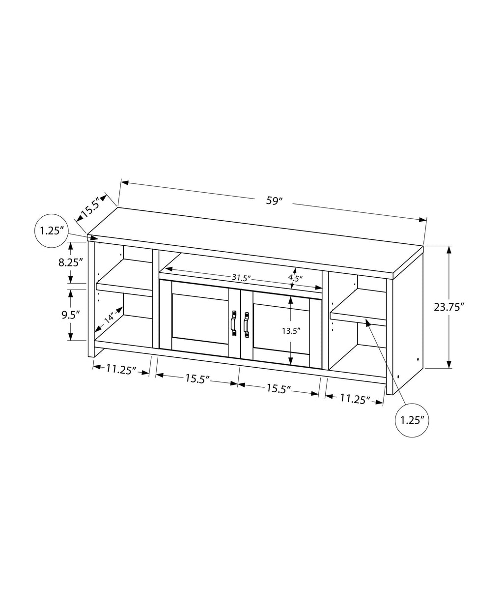 60 Inch Modern Farmhouse TV Stand