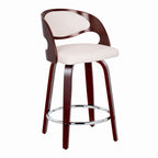 24" Mid-Century Modern Fixed-Height Counter Stool with Swivel