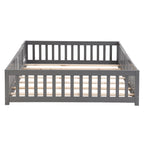 Full Size Floor Bed with Door - Solid Wood Platform Bed