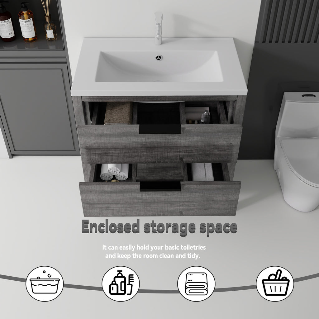 36 Inch Freestanding Bathroom Vanity with Sink and Soft-Close Drawer
