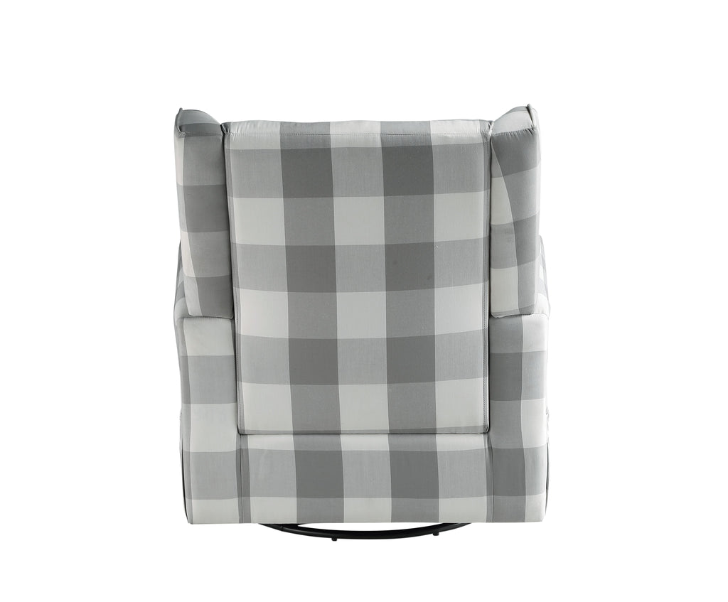 Patli Gray & White Fabric Glider Chair with Swivel