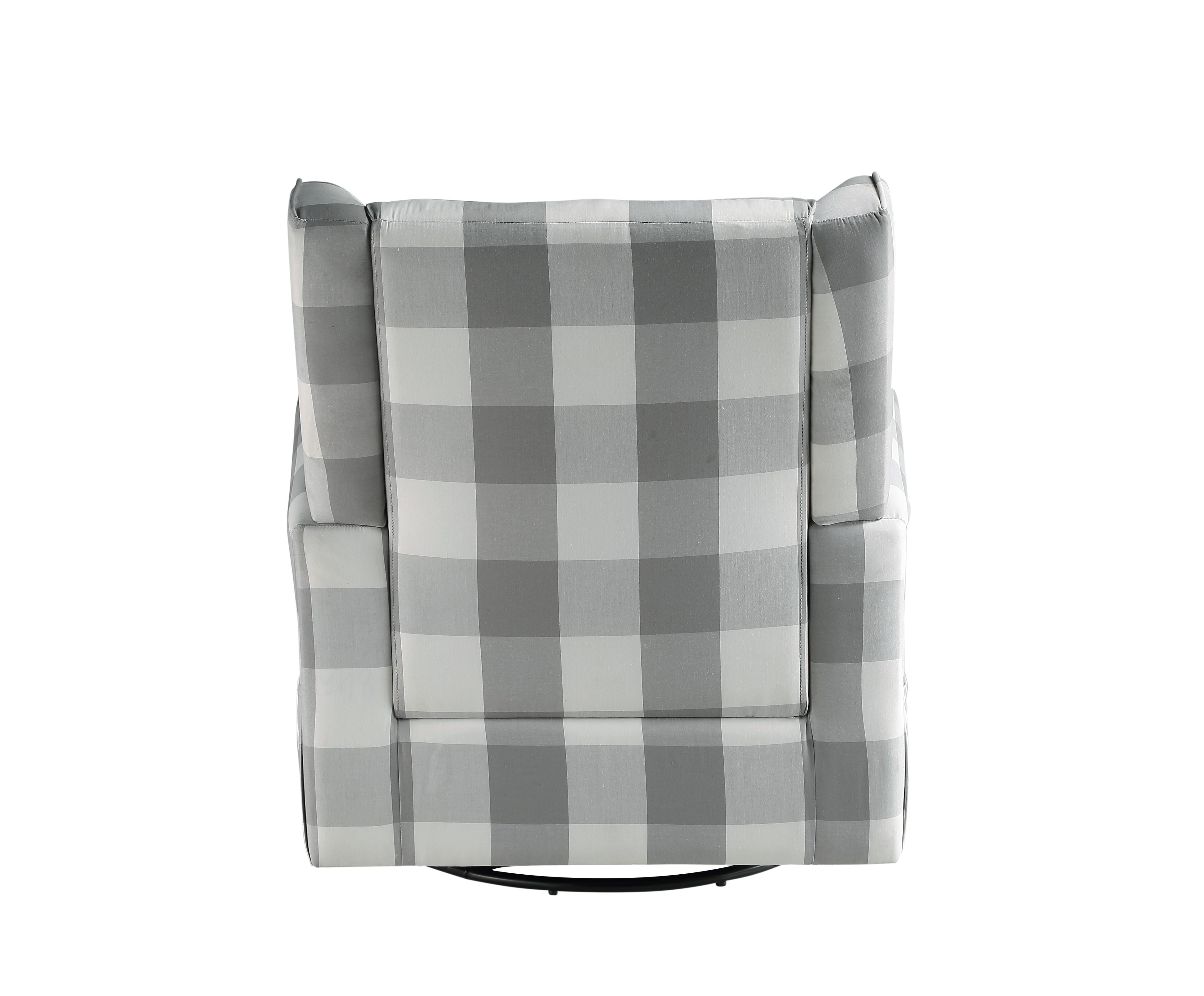 Patli Gray & White Fabric Glider Chair with Swivel