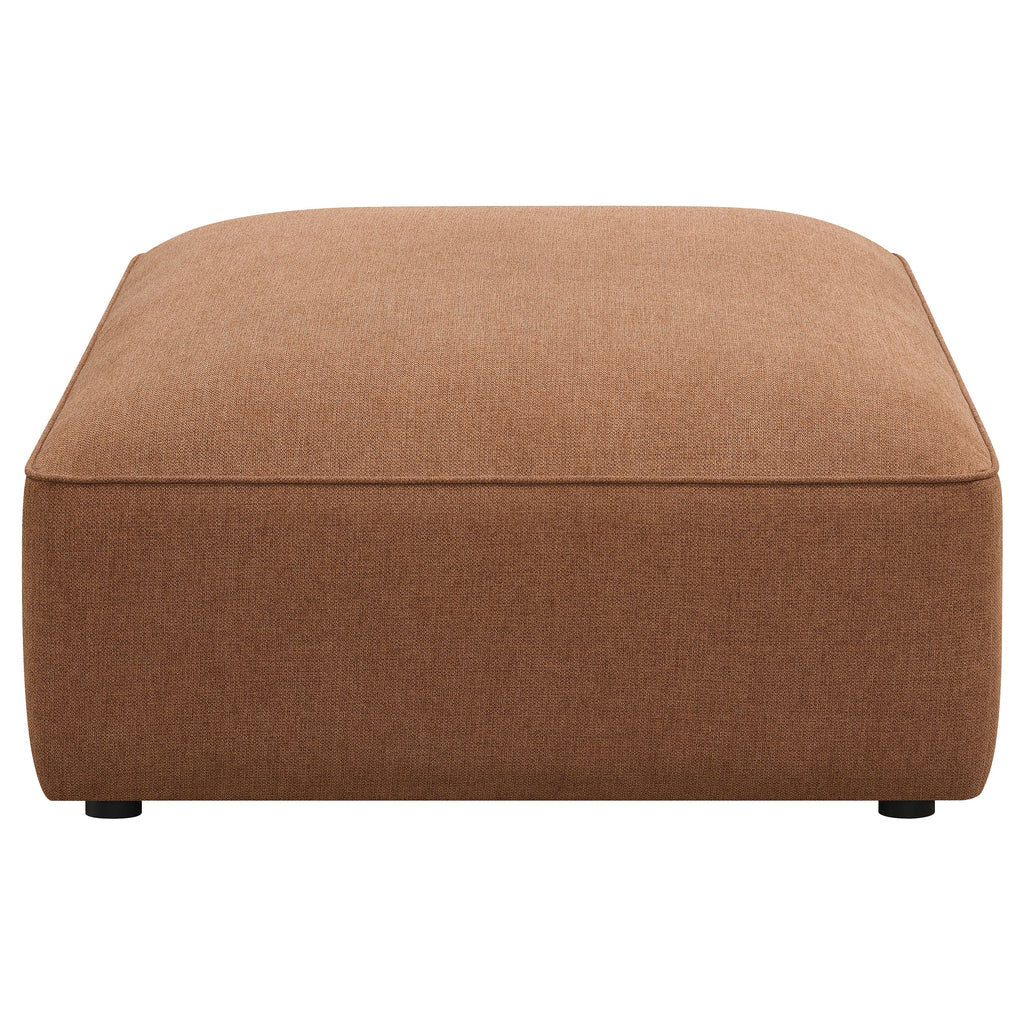 Jennifer Terracotta Square Upholstered Ottoman