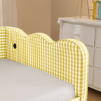 Cozy Gingham Daybed with Trundle Twin Size Sofa Bed