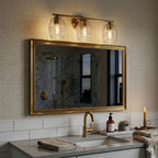 Luster Three Lights Vanity with Clear Glass for Bathrooms