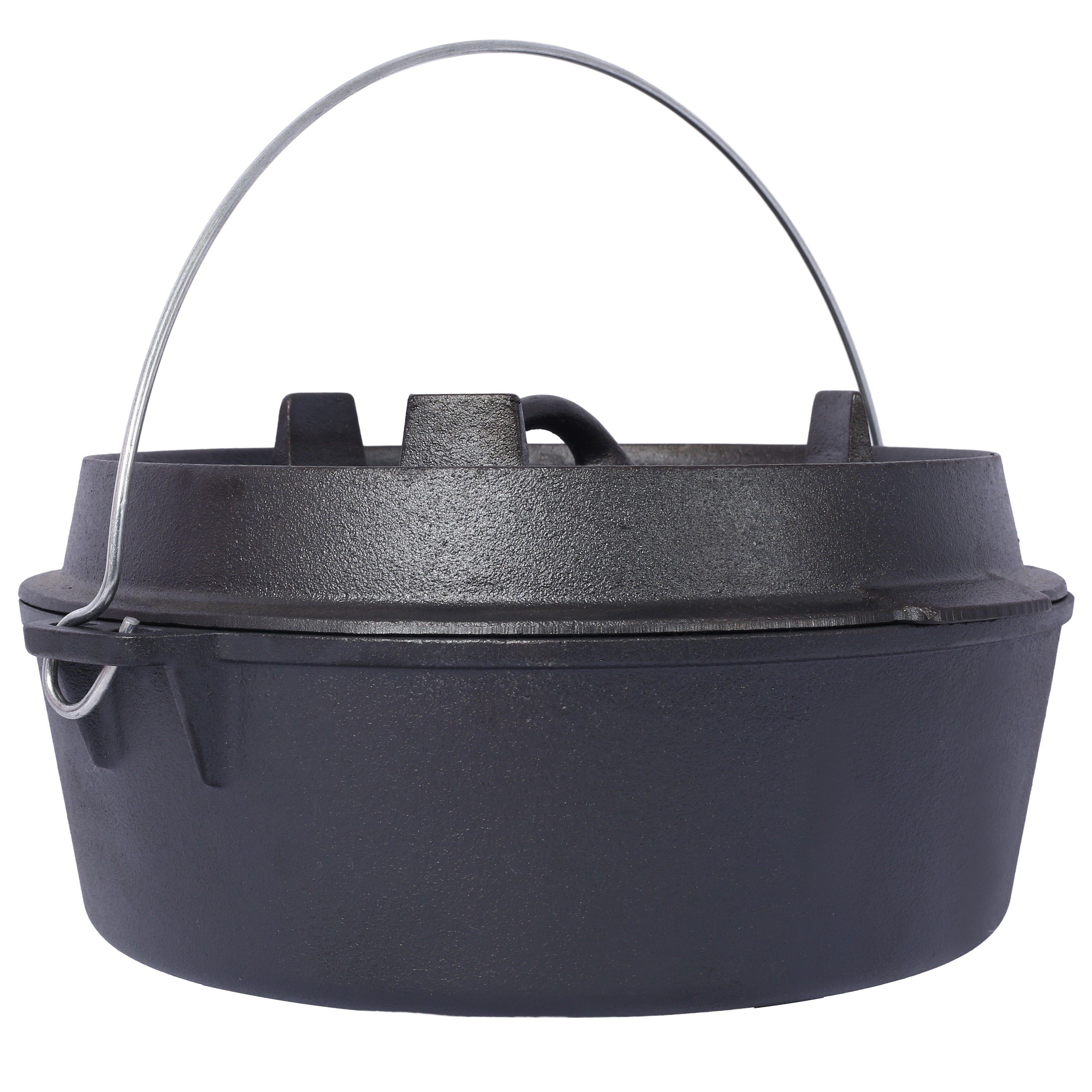 Pre-Seasoned Cast Iron Dutch Oven with Skillet Lid, 6 Quart