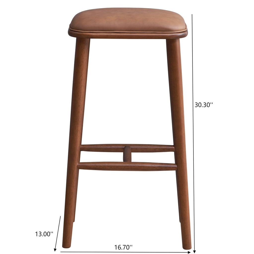Jason Mid-Century Modern PU Leather Bar Stool