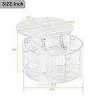 Vibe Haus Farmhouse Round Lift Top Coffee Table