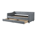 Twin Size Daybed with Drawers Upholstered Tufted Sofa Bed