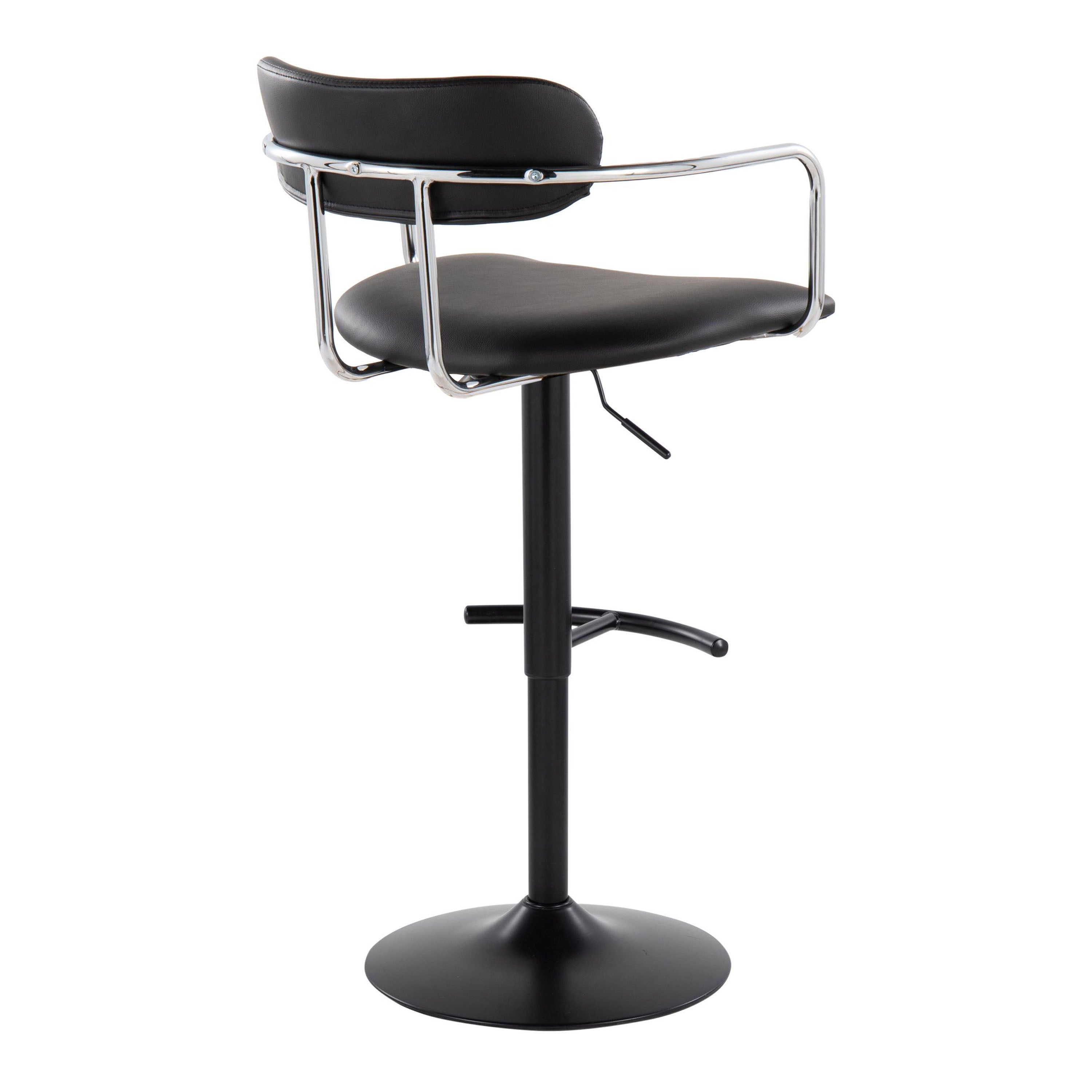 Contemporary Adjustable Height Barstool with Swivel