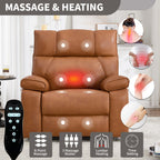 Orange Leatheraire Heat Massage Dual Motor Recliner