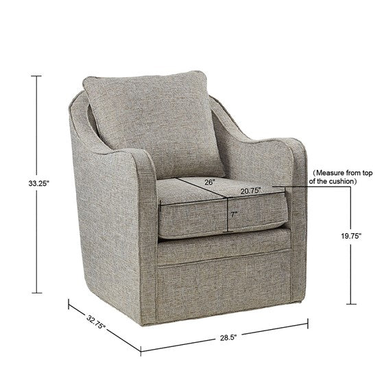 Wide Seat Swivel Arm Chair