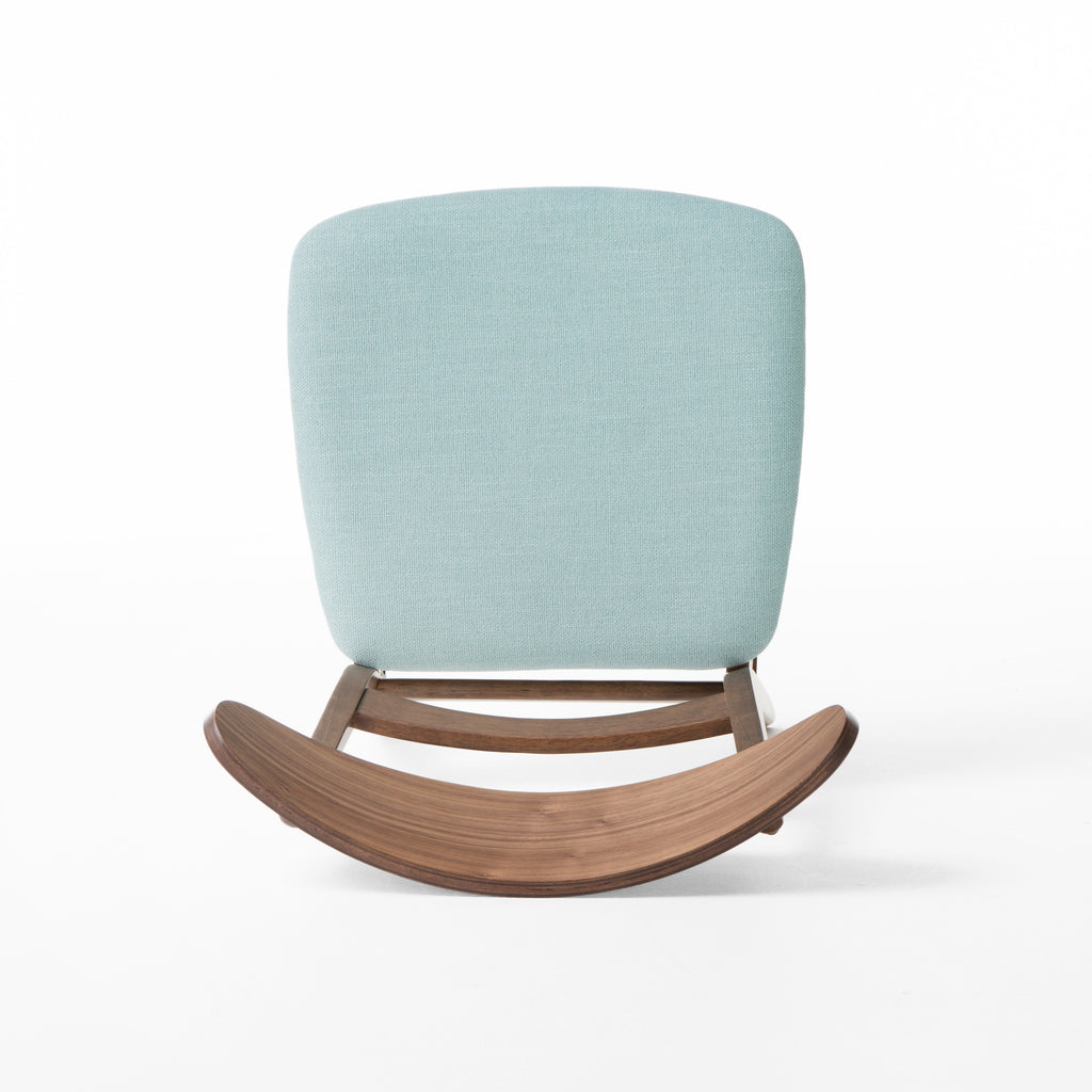 Set of 2 Dining Chairs - Upholstered Seat, Rubberwood Legs, Walnut+Mint